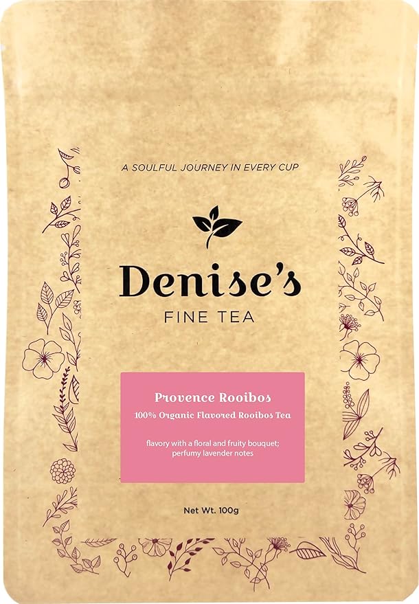 Denise's Fine Tea, USDA Organic, Provence Rooibos, Flavored Rooibos Tea, Caffeine-Free, Loose Leaf (100g)