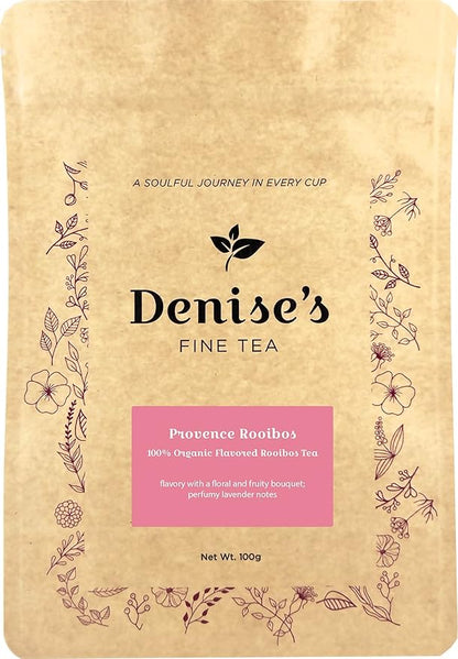 Denise's Fine Tea, USDA Organic, Provence Rooibos, Flavored Rooibos Tea, Caffeine-Free, Loose Leaf (100g)