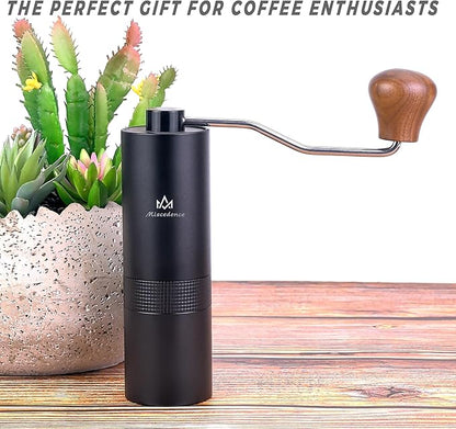 Manual Coffee Bean Grinder Internal Adjustable Setting Double Bearing Positioning, hand burr coffee grinders for home use Perfect for Camping