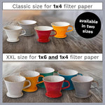 Load image into Gallery viewer, Creano XXL Porcelain Coffee Dripper Red - Ceramic Cone Brewer - Pour Over Coffee Maker - Filter Size 4 - huge and heavy quality 800gr/28oz - 6 Colours availeble