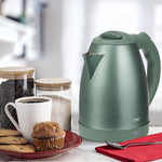 Load image into Gallery viewer, COOK WITH COLOR Electric Kettle - Rapid Boil, Sleek Design, and Safety Features - Great for Quick and Easy, Stainless Steel Sage, 1.7 Liters
