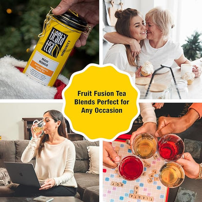 Tiesta Tea - Maui Mango | Loose Leaf | Mango Pineapple Herbal Tea | Premium Non-Caffeinated Blend | Make Hot or Iced | Brews Up to 50 Cups | 33 Ounce Refillable Tin, Pack of 6