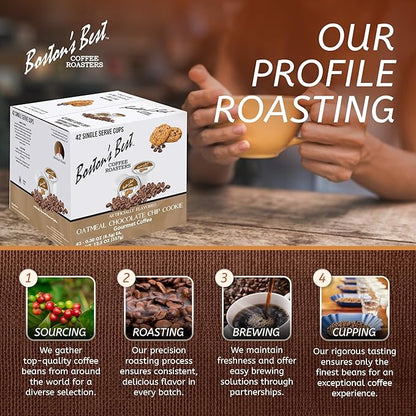 Boston’s Best - Oatmeal Chocolate Chip Cookie Flavored Coffee Blend, Dessert Gourmet Compatible with Keurig Coffee Maker, 1 Count (42 Single Serve Medium Roast Cups)