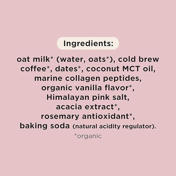 Pop & Bottle, Oat Milk Lattes - Cold Brew, Maca, Antioxidants, Ashwagandha, MCT Oil, Collagen, Organic, Diary Free, Gluten Free, Lightly Sweetened with Dates - Variety, 8 Fl Oz (6 Pack)