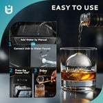 Load image into Gallery viewer, EUHOMY Ice Ball Maker Countertop, 144Pcs/day, 4Pcs Ready in 40Mins, Self-Cleaning, Sphere Ice Maker Machine with Crystal Clear Ice for Whiskey/Brandy/Rum
