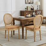 Load image into Gallery viewer, Vintage French Country Dining Room Chairs Set of 8, Rattan Dining Chairs with Solid Wood Legs, Ten Upholstered Dining Chair, Sillas para Comedor, Kitchen &amp; Dining Room Chair (Amber, Rattan, 8Pcs)