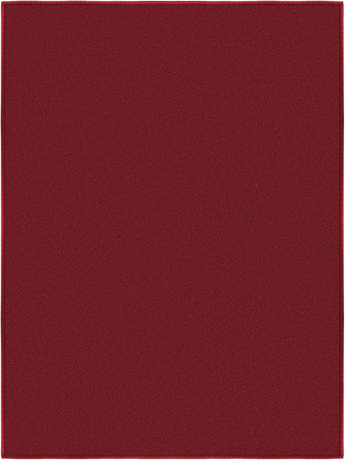 Ottomanson Rugs for Entryway 2'3" x 3' Non Slip Solid Small Area Rugs Durable Front Door Mat Rug Stain Resistant Entrance Rugs for Bathroom Kitchen Bedroom & Living Room, Red