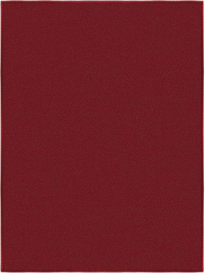 Ottomanson Rugs for Entryway 2'3" x 3' Non Slip Solid Small Area Rugs Durable Front Door Mat Rug Stain Resistant Entrance Rugs for Bathroom Kitchen Bedroom & Living Room, Red