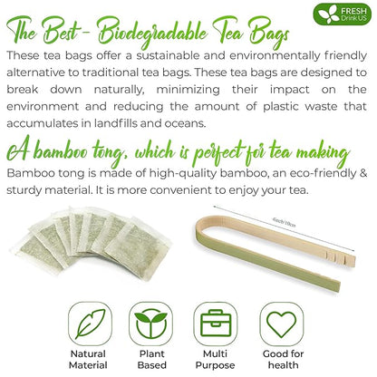 FreshDrinkUS, Premium Gotu Kola Leaf Tea – 40 Tea Bags | Pure Dried Centella Asiatica Leaves | Naturally Caffeine-Free Herbal Tea | Refreshing Aroma & Smooth Taste | Premium Herbal Infusion. Vegan