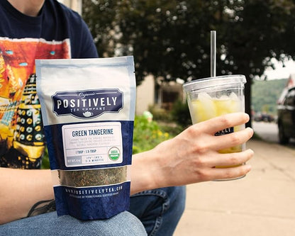 Organic Positively Tea Company, Green Tangerine, Green Tea, Loose Leaf, 16 Ounce