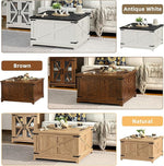 Load image into Gallery viewer, Farmhouse Coffee Table with Hidden Storage Compartment, Antique Black &amp; White Square Large Center Table for Living Room, Wood Rustic Wide Coffee Tables with Hinged Lifting Tabletop for Home