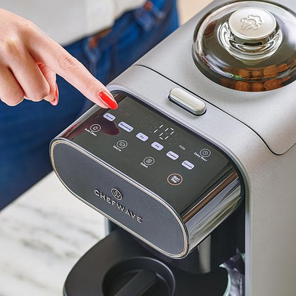 ChefWave Milkmade Non-Dairy Milk Maker (Silver/Black) – 6 Program, Auto-Clean Nut Milk Machine with Nut Platter (Almonds, Cashews, Walnuts, Hazelnuts) (2 Items)