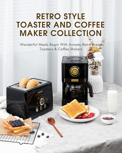 2 Slice Toaster, Retro Bread Toaster with LED Display, Extra Wide Slots Toasters with 6 Bread Shade Settings, Bagel, Cancel, Defrost Function, Stainless Steel with High Lift Lever, Removal Crumb Tray