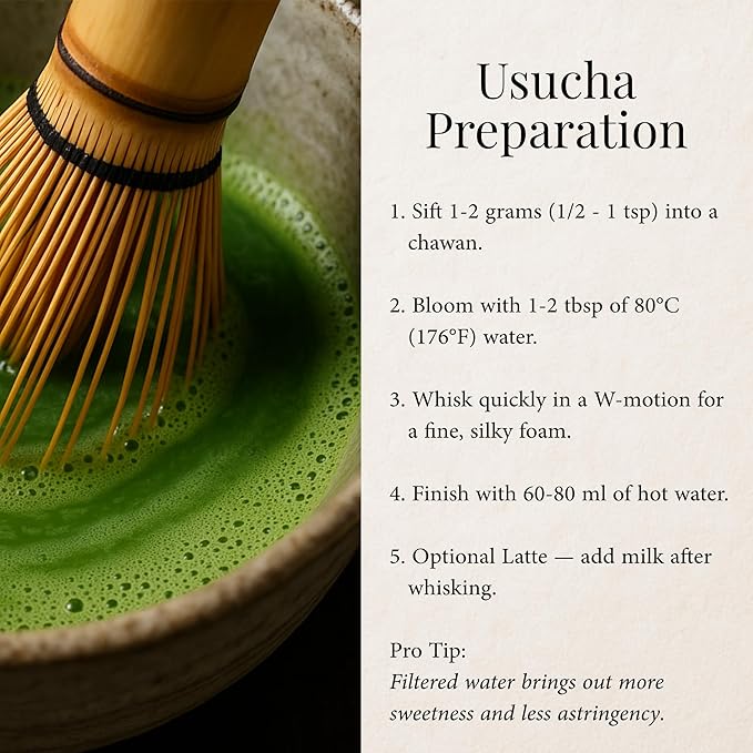 Origin Uji Superior Ceremonial Grade Matcha Powder, Yabukita Single Cultivar, First Harvest, Shade-Grown, Stone-Milled by Level 10 Tea Master from Uji, Kyoto, Japan