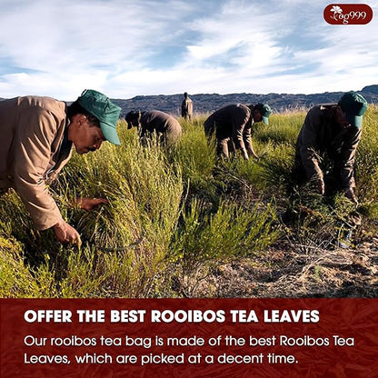 TOG999, 135 Premium Red Rooibos Tea Bags, 100% Natural & Pure from Rooibos Tea Leaves. Loose Leaf Rooibos Herbal Tea. Made with Natural Material Tea Bags. No Sugar, No Caffeine, No Gluten, Vegan.