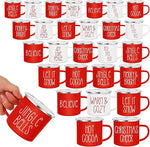 Load image into Gallery viewer, Sieral 27 Pcs Christmas Enamel Coffee Mugs 12 oz Winter Holiday Mugs with Quotes Seasonal White and Red Christmas Party Favor Cups Funny Novelty Xmas Coffee Cups for Women Men Coworkers Office