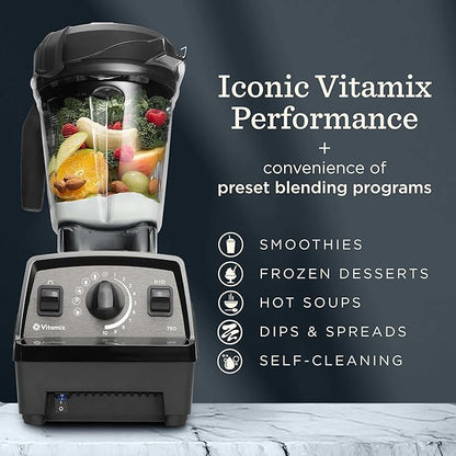 Vitamix Propel Series 750 Blender with Four Blending Programs, Self-Cleaning Program, Professional-Grade Blender for Smoothies, Soups and More, Stainless-Steel Blades, 64 Oz Container, Slate
