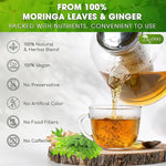 Load image into Gallery viewer, TOG999, Permium Moringa Ginger Herbal Tea – 60 Tea Bags – Caffeine-Free, Smooth &amp; Warming Blend – Pure Ingredients, Sustainably Sourced. No Sugar. No Gluten. Vegan.