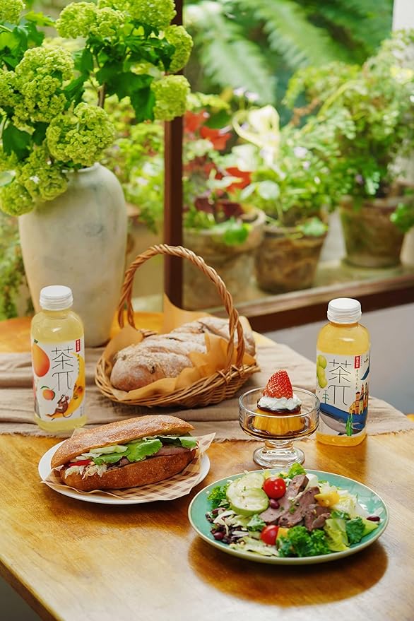 Tea PI Iced tea – Oolong Tea, Green Grape Sweet Iced Fruit Tea Bottles, Real Juice, -16.9 fl oz, 500mL, 15 Pack