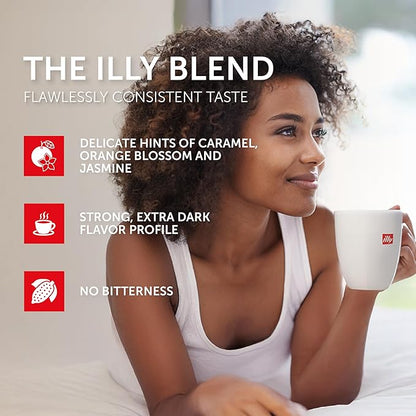 illy Aluminum Espresso Capsules - Compatible with Nespresso Machines - Decaf Coffee - Mild & Balanced - Notes of Caramel and Chocolate - Single Serve Capsules - 10 Count (Pack of 5)
