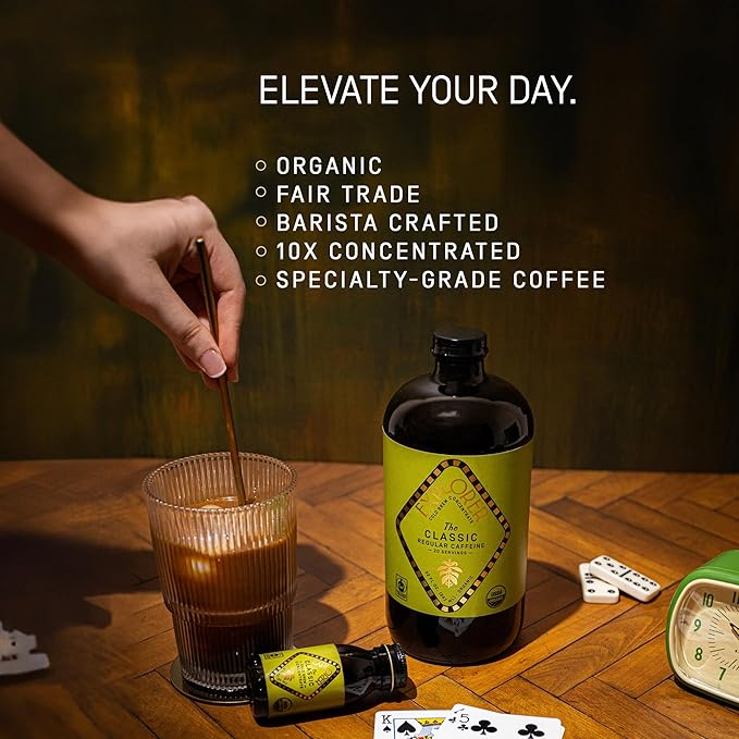 Explorer Cold Brew Organic Liquid Coffee Concentrate, Classic Regular Caffeine, Drink Iced or Hot While On the Go, Travel Size, 2 fl oz (Pack of 12)