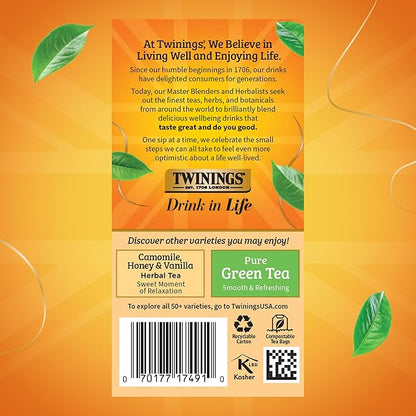 Twinings Peppermint & Creamy Vanilla Herbal Tea Individually Wrapped Bags, 20 Count (Pack of 1), Formerly Buttermint, Naturally Caffeine-Free, Enjoy Hot or Iced