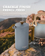 Load image into Gallery viewer, POLIVIAR French Press Coffee Maker, 34 Ounce Coffee Press with Real Wood Handle, Double Wall Insulation &amp; Dual-Filter Screen, Food Grade Stainless Steel for Good Coffee and Tea JX2023-FPLU