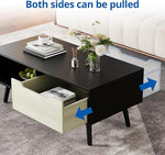 Load image into Gallery viewer, Cozy Castle Modern Coffee Table, Wooden Cocktail Table with Storage, Minimalist Hallway Table, Mid Century Modern Coffee Table for Living Room Apartment Reception, Black