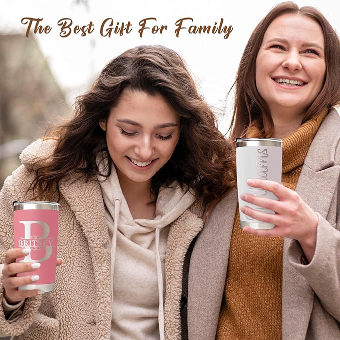 Made in USA - Personalized Tumbler with Engraved Name - Custom Coffee Mug Cup 20 Oz with Lid - Customized Employee Appreciation Gifts - Personalized Gifts for Men Women - Customized By Enterprise