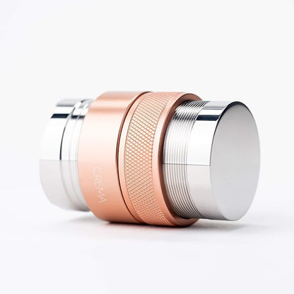 Crema Coffee Products 45.5mm Hand Tamper & Coffee Distributor V2 | Compatible with Flair Pro and Pro 2 Portafilter | Double-Sided, Adjustable Depth Tool|Made with Durable 304 Stainless Steel|Rose Gold