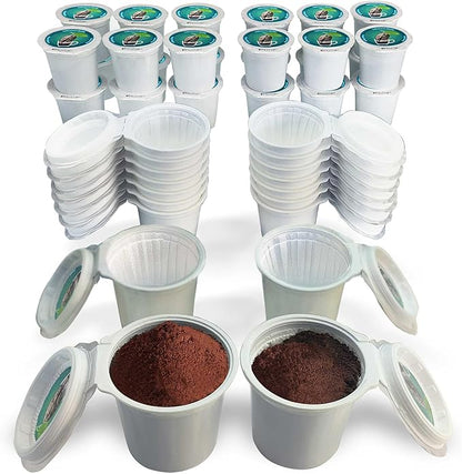 iFillCup Refillable K Cups - Hold 50% More Coffee for Richer Larger Brew, Universal K Cup Brewer Compatibility, Gold Medal Champion Sponsor, Reusable up to 5 Times | 42 Pack Green