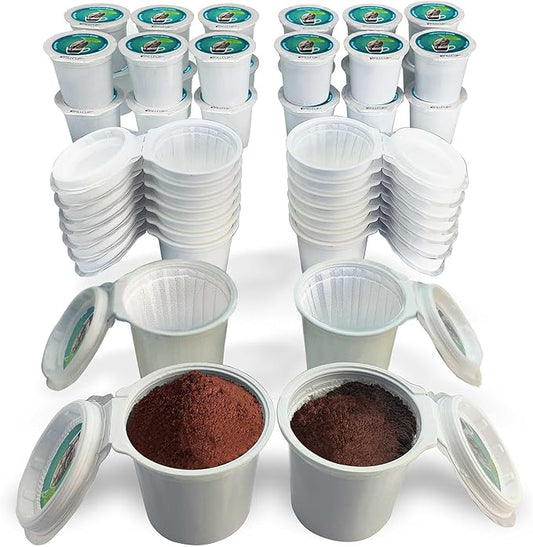 iFillCup Refillable K Cups - Hold 50% More Coffee for Richer Larger Brew, Universal K Cup Brewer Compatibility, Gold Medal Champion Sponsor, Reusable up to 5 Times | 42 Pack Green