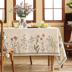 Load image into Gallery viewer, Designer Off White Linen Extra Long Rectangle Tablecloth,Floral Elegant Table Cloth,Stain Resistant Vintage Decor Tablecloths for Dining Thanksgiving Kitchen Party,63"*110"-Serenity G