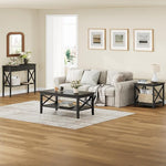 Load image into Gallery viewer, ChooChoo Oxford Coffee Table with Thicker Legs, Black Wood Coffee Table with Storage for Living Room
