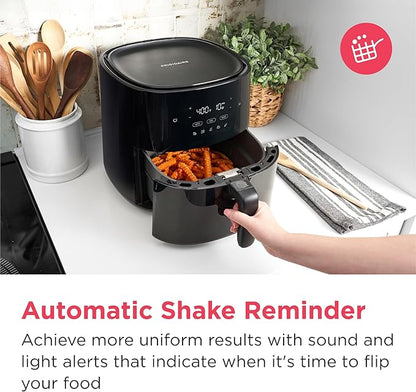 Frigidaire 3-in-1 Air Fryer, Large 5.3 QT Capacity, Digital Display, 3 Cooking Modes, 5 Recipe Presets, Automatic Shake Reminder, PFAS-Free Cooking Surfaces, Black