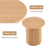 Load image into Gallery viewer, NORDICANA Single Accent Side Table for Living Room, 19.6 Inch Wide 19.6 Inch Tall Oak Color Round End Table for Sofa, Bedroom, Manufactured Wood Top with Oak Veneer