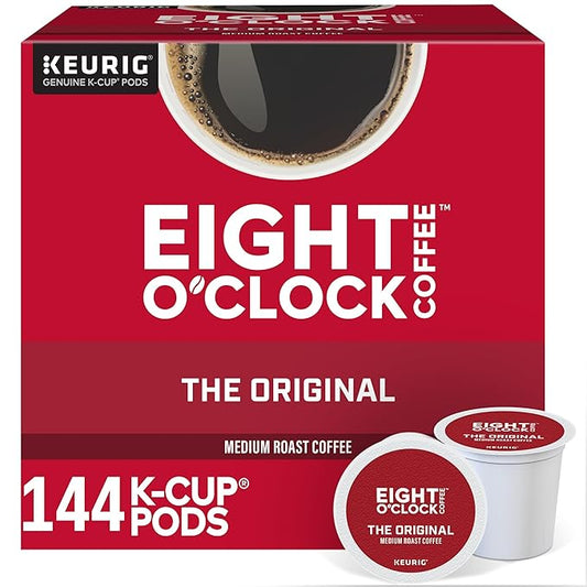 Eight O Clock, The Original, Single-Serve Keurig K-Cup Pods, Medium Roast Coffee, 144 Count (6 Boxes of 24 Pods)