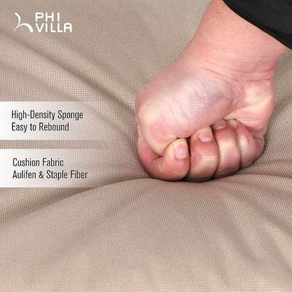 PHI VILLA Patio Swivel Dining Chairs Set of 2, Outdoor Chair with Cushions, Patio Furniture Chair with Armrest, Black