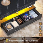 Load image into Gallery viewer, SEDETA 40" Lift Top Coffee Table, Coffee Tables with Storage for Living Room, Small Coffee Table with 2 Drawers &amp; LED Light for Dining Reception Room, Black Marble