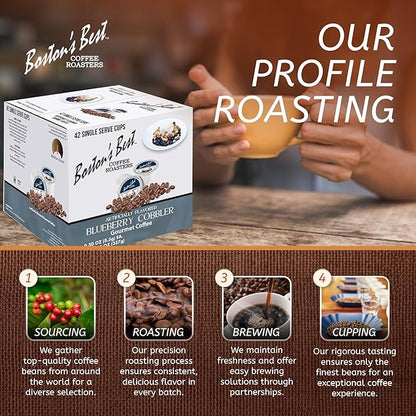 Boston’s Best - Blueberry Cobbler Flavored Coffee Blend, Dessert Gourmet Compatible with Keurig Coffee Maker, 1 Count (42 Single Serve Medium Roast Cups)