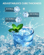 Load image into Gallery viewer, Commercial Ice Maker Machine 𝟏𝟕𝟎 𝐋𝐛𝐬/𝐃𝐚𝐲, Undercounter Ice Makers 40Lbs Storage Bin and 63 Ice Trays, Outdoor Ice Maker Brushed Metal with Water Line, Ice Scoop, for Home, Bar, Party