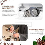 Load image into Gallery viewer, Manual Coffee Bean Grinder 5 in 1 Accessories 25G, Portable French Press 12 Adjustable Setting Espresso Grinder, Conical Coffee Burr Grinder with Double Bearing, Steel Body