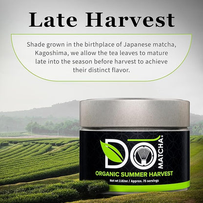 DoMatcha, Organic Summer Harvest Matcha Powder, Authentic Japanese Green Tea, Latte Grade, 2.82 oz