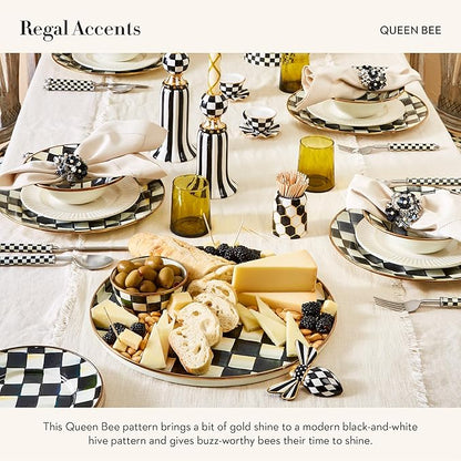 MACKENZIE-CHILDS Ceramic Queen Bee Honey Pot with Lid, Beehive Decor for Kitchen