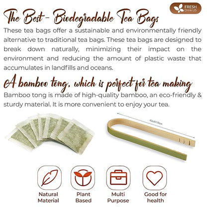 FreshDrinkUS, Premium 55 Marshmallow Root Tea Bags, 100% Natural & Pure from Marshmallow Root, Eco-Conscious Tea Bags, Marshmallow Root Herbal Tea. No Sugar, No Caffeine, No Gluten, Vegan.