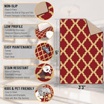 Load image into Gallery viewer, Ottomanson 3'3" x 5' Rugs for Living Room Trellis Area Rug for Bedroom - Non Slip Durable Large Floor Carpet for High Traffic Areas - Indoor Rug for Dining Room Kitchen Kids Playroom, Red