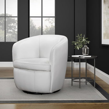 Parker Living Barolo - Snow 100% Italian Leather Swivel Club Chair
