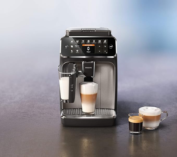 PHILIPS Kitchen Appliances 4300 Fully Automatic Espresso Machine with LatteGo, CR, EP4347/94, one size (Renewed)