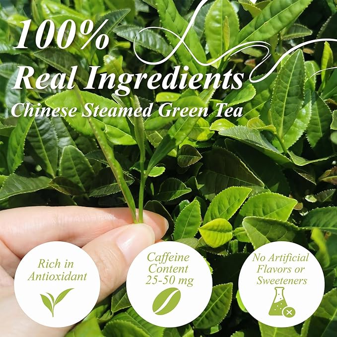 WT WEETEE Sencha Green Tea Bags 100 Count, Unique Roasted Rice Aroma, Non-Bitter & Refreshing Steamed Green Tea, Natural Caffeine & Antioxidant, Good for Hot Iced Cold