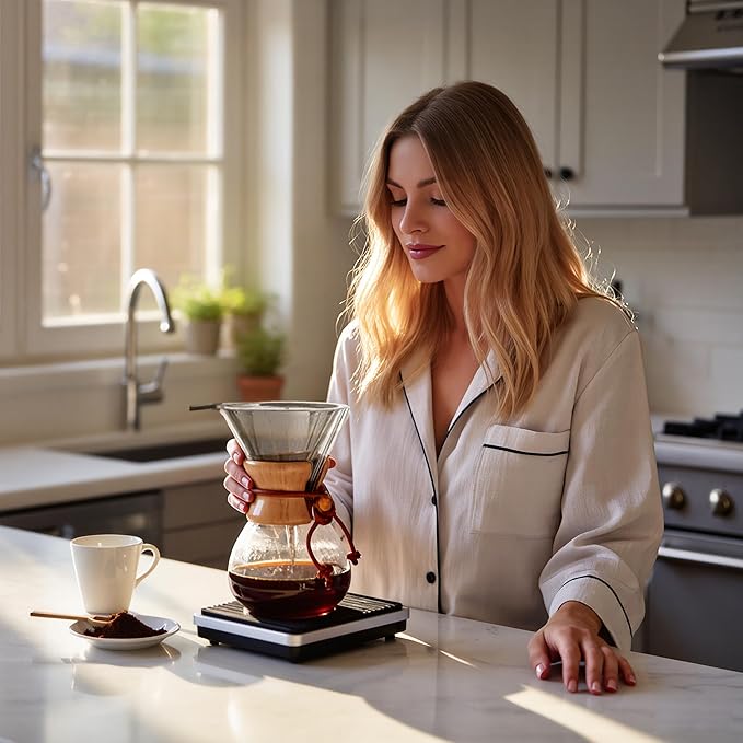 Pour Over Coffee Maker with Filter Subjectthree 34oz Glass Coffee Carafe Dripper Pourover Set (10 Cup/34 oz)